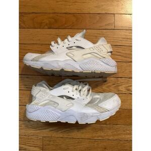 Nike Air Huarache Triple White Mens Size 11.5 Running Sneakers 318429-111